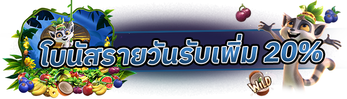 โบนัสรายวันรับเพิ่มอีก 20%